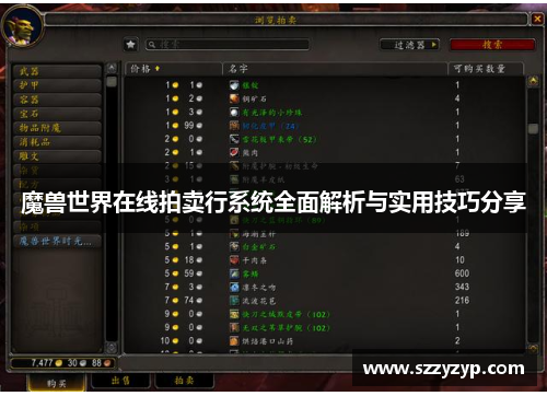 魔兽世界在线拍卖行系统全面解析与实用技巧分享